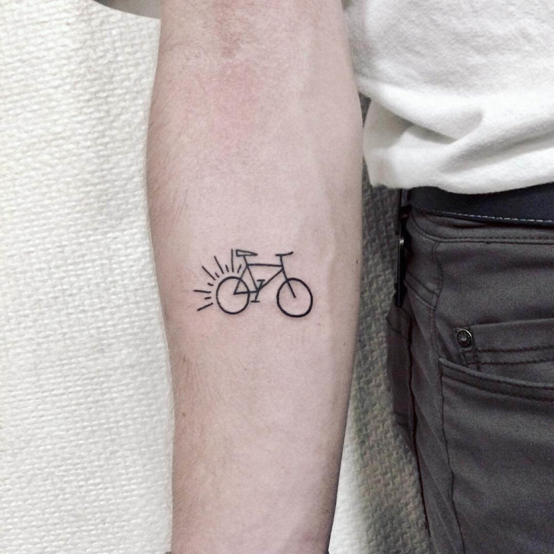 Minimal bicycle tattoo from les_niaiseries